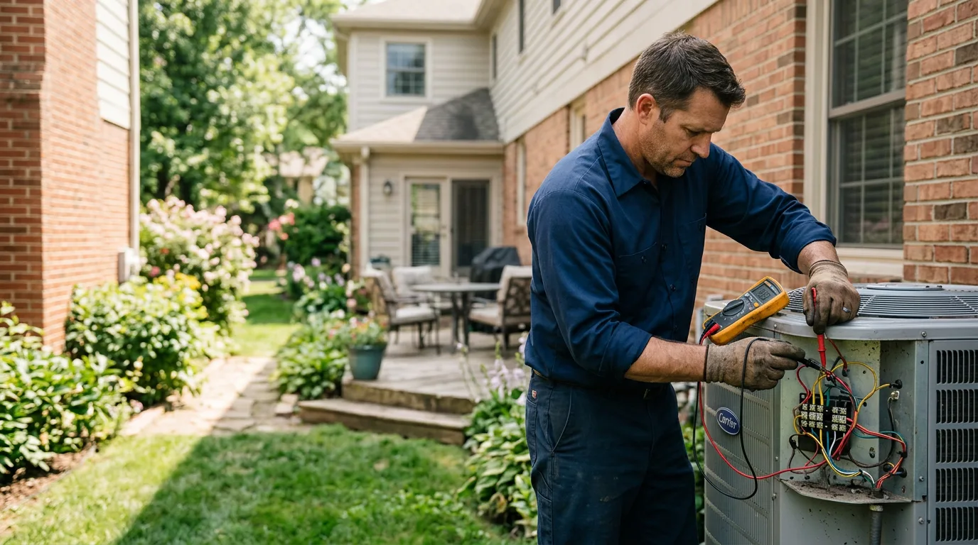HVAC technician working near Flower Mound, TX